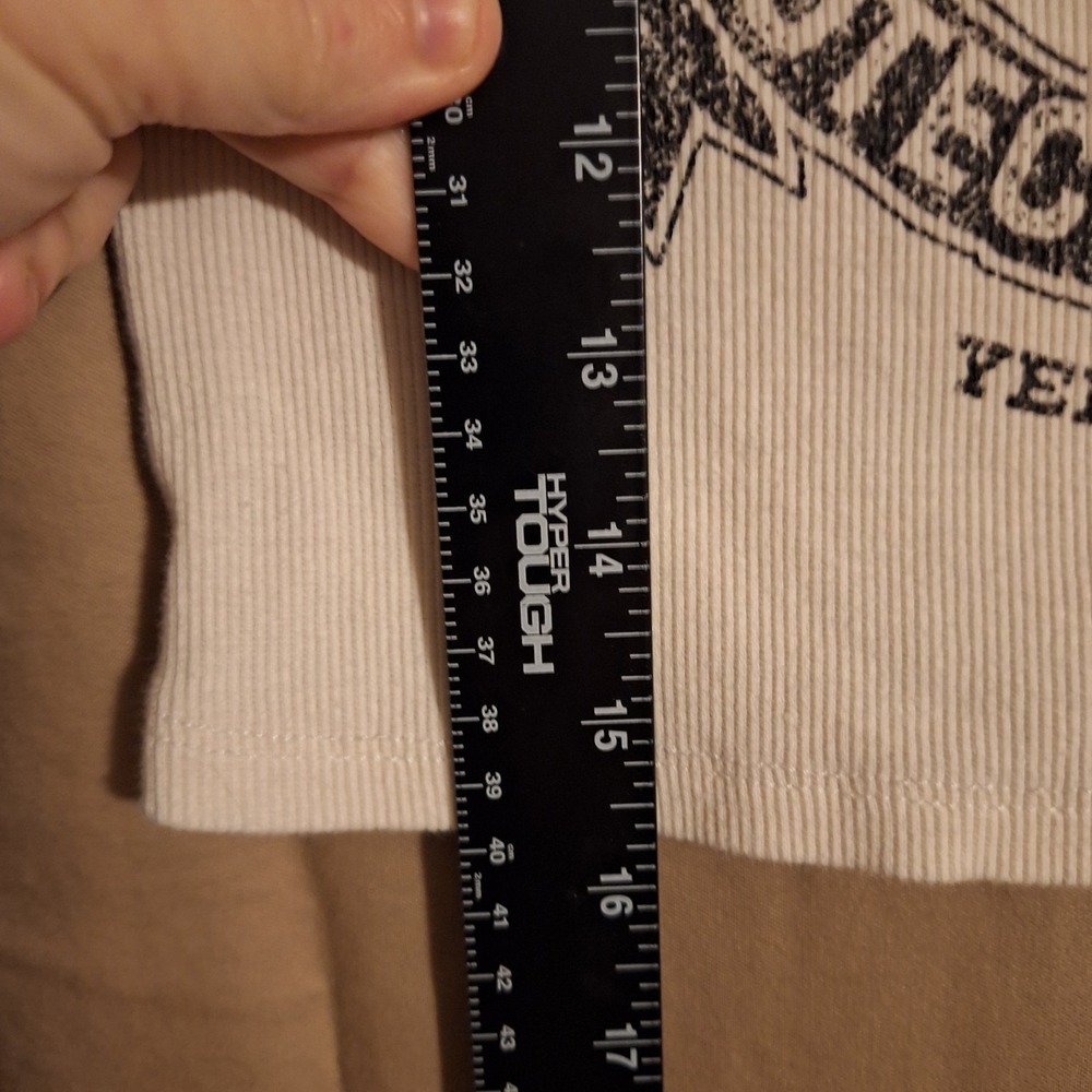 Western Yellowstone Dutton Ranch long sleeve crop top black off-white M - Picture 5 of 8